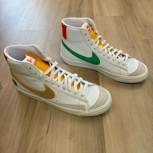 Nike Blazer Mid 77 Raygun Sneaker Men’s Size 9.5 White Green Yellow main image 9